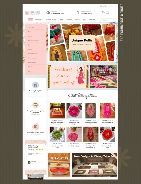 the fabric nation Ecommerce website